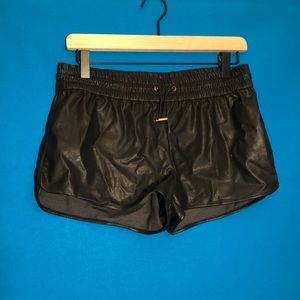 leather looking shorts